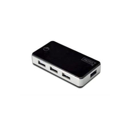 Hub USB 2.0 DIGITUS DA-70222 7-portowy, aktywny, czarny