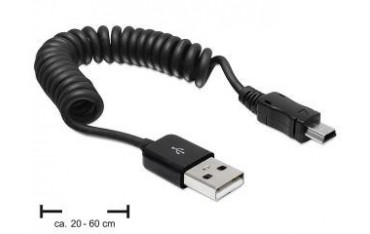 Kabel Delock USB AM-MINI 2.0 SPIRALA 0,2 - 0,6m