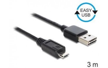 Kabel Delock USB Micro AM-MBM5P EASY-USB 2.0 3m Black