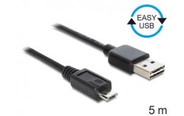 Kabel Delock USB Micro AM-MBM5P EASY-USB 2.0 5m Black