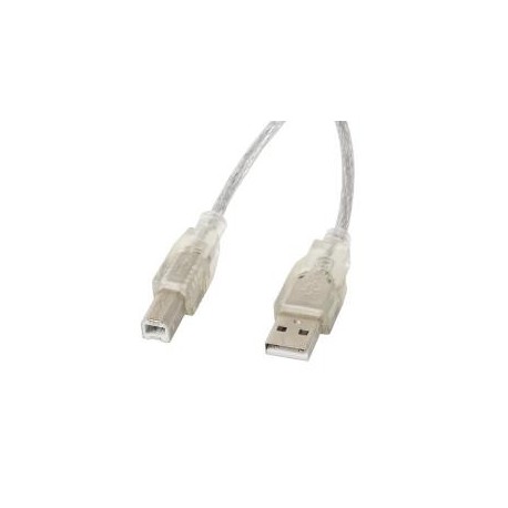 Kabel USB 2.0 Lanberg AM-BM Ferryt 3m przezroczysty