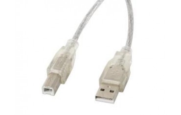 Kabel USB 2.0 Lanberg AM-BM Ferryt 5m przezroczysty