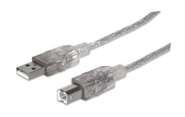 Kabel USB Manhattan ICOC U-AB-50-U2 USB 2.0 A-B M/M, 5m, srebrny