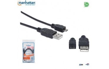 Kabel USB Manhattan MUSB-A-006 USB 2.0 A-Micro B M/M 0,5m, czarny ICOC