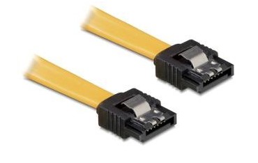 Kabel Delock SATA DATA 0,5m z zatrzaskami metalowymi (krótkie wtyczki)