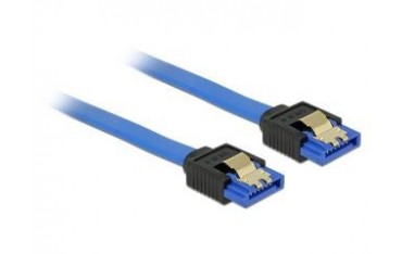 Kabel Delock SATA DATA III 0,50m z zatrzaskami metalowymi niebieski