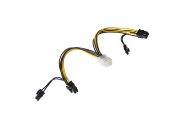 Kabel adapter Akyga AK-CA-55 PCI Express 6 pin (F) / 2x 8 (6+2) pin (M) 0,15m