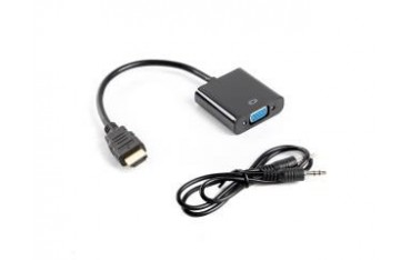 Kabel adapter Lanberg AD-0017-BK HDMI-A (M) - VGA (F) + Audio czarny