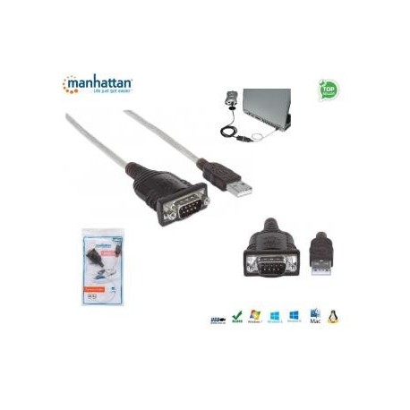 Kabel adapter Manhattan USB-SER-2B USB/COM RS232 0,45m IDATA