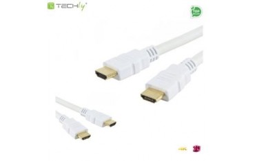 Kabel HDMI Techly ICOC HDMI-4-030WH HDMI-HDMI M/M 1.4 Ethernet 3D 4K, 3m, biały