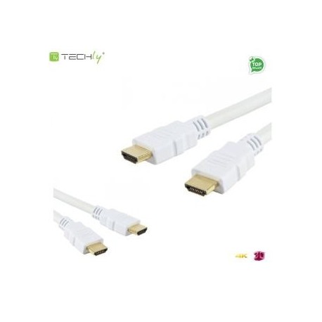 Kabel HDMI-HDMI M/M Ethernet 3D 4K Techly HDMI-4-010WH 1m, biały ICOC