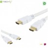 Kabel HDMI Techly HDMI-4-020WH HDMI-HDMI M/M 1.4 Ethernet 3D 4K, 2m, biały ICOC