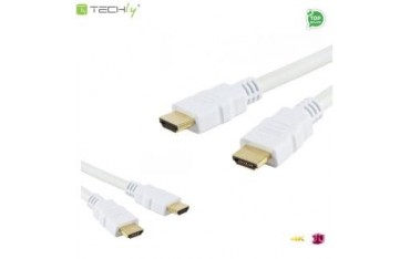 Kabel HDMI Techly HDMI-4-050WH HDMI-HDMI M/M 1,4 Ethernet 3D 4K, 5m, biały ICOC