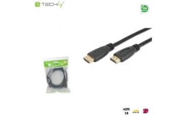 Kabel HDMI Techly HDMI2-4-010 HDMI-HDMI M/M Ethernet 3D 4K, 1m, czarny ICOC