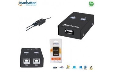 Przełącznik Manhattan IUSB-SW-2005 USB 2.0 2/1, czarny