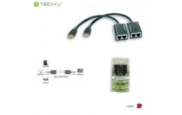 Extender HDMI Techly EXT-E30D po skrętce Cat. 5e/6 do 30m, czarny IDATA