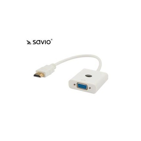 Kabel adapter Savio CL-27/B HDMI - VGA biały