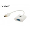 Kabel adapter Savio CL-27/B HDMI - VGA biały