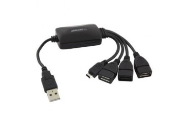 Hub USB Esperanza EA158 3xUSB 2.0 + 1x MICRO USB, czarny