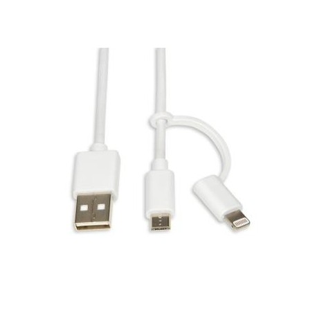 Kabel USB 2.0 iBOX IKUML2W1 microUSB+Lightning