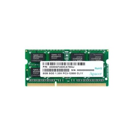 Pamięć SODIMM DDR3 APACER 8GB (1x8GB) 1600MHz DDR3L CL11 1,35V 512x8