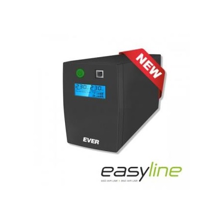 Zasilacz awaryjny UPS Ever Line-Interactive EASYLINE 850 AVR 2xSCH USB RJ-11 LCD Bl