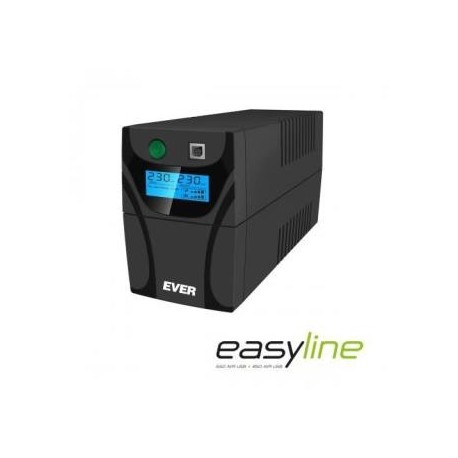 Zasilacz awaryjny UPS Ever Line-Interactive EASYLINE 650 AVR 2xSCH USB RJ-11 LCD Bl