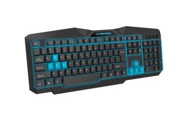 Klawiatura przewodowa USB Esperanza "Tirions" Gaming podświetlana czarno-niebieska