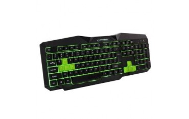 Klawiatura przewodowa USB Esperanza "Titions" Gaming podświetlana czarno-zielona