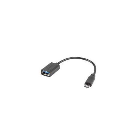 Kabel USB 2.0 Lanberg micro USB(M) - USB-A(F) 0,15m OTG czarny