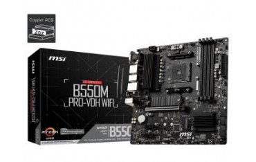 Płyta MSI B550M PRO-VDH WIFI /AMD B550/DDR4/SATA3/M.2/USB3.1/PCIe4.0/Wifi/BT/AM4/mATX