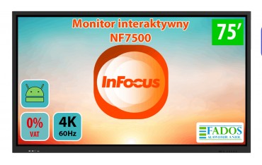 Monitor interaktywny InFocus INF7500 65 cali 4K 0% VAT dla palcówek oświatowych