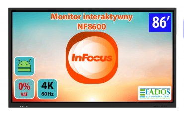 Monitor interaktywny InFocus INF8600 86 cali 4K 0% VAT dla palcówek oświatowych