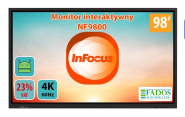 Monitor interaktywny InFocus INF9800 98 cali 4K 0% VAT dla palcówek oświatowych