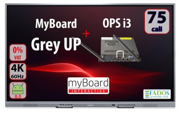 Monitor interaktywny myBoard Grey UP TE-MP 75" 4K UHD z Androidem + wbudowany komputer OPS i3 EDU VAT0% Aktywna tablica