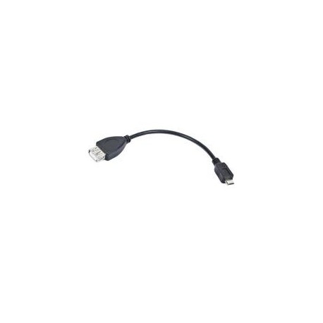 Kabel USB 2.0 Lanberg micro USB - USB-A M/F 2.0 0,15m OTG czarny