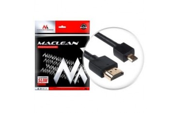 Kabel HDMI A-D Maclean MCTV-721 HDMI 1.4 (M) - microHDMI 1.4 (M) ULTRA SLIM, czarny 1m