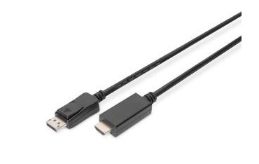Kabel adapter DIGITUS DisplayPort 1.2 4K 60Hz UHD Typ DP/HDMI A M/M czarny 3m