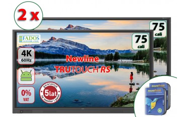 Aktywna tablica dwa monitory interaktywne 75 cali Newline TruTouch TT-7519RS