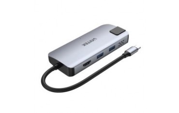 Hub USB-C Unitek D1028 2x USB-A, HDMI 2.0, RJ-45, USB-C PD 100W 