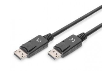 Kabel DisplayPort DIGITUS z zatrzaskami 1080p 60Hz FHD Typ DP/DP M/M czarny 15m