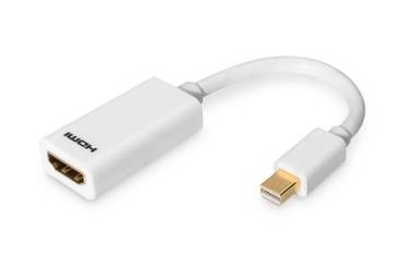 Kabel adapter DIGITUS mini Displayport 1080p 60Hz FHD Typ mini DP/ HDMI M/Ż biały 0,15m