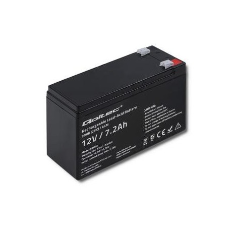 Akumulator AGM Qoltec 12V | 7.2Ah | max.108A