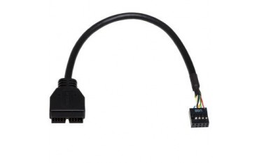 Kabel adapter Akyga AK-CA-28 USB 19pin M - USB 9pin F 0,2m czarny