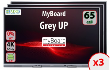 TRIO myBoard 65" 3 x monitor interaktywny myBoard Grey UP 65" 4K