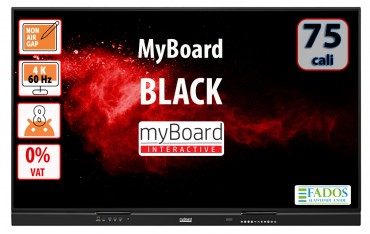 Monitor interaktywny myBoard BLACK 75 cali TE-YL 4K UHD z Androidem EDU VAT0% Aktywna tablica