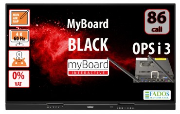 Monitor interaktywny myBoard BLACK 86 cali TE-YL 4K UHD z Androidem EDU VAT0% Aktywna tablica