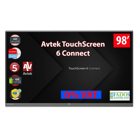 Monitor interaktywny Avtek Touchscreen 6 Connect 98 4K 0% VAT dla EDU