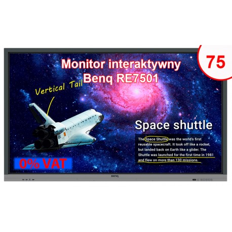Monitor interaktywny BenQ RE7501 75" 4K UHD EDU 0% VAT