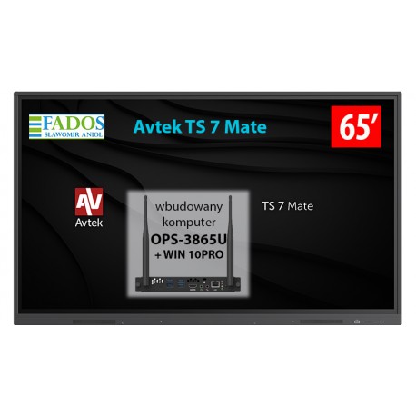 Monitor interaktywny Avtek TS 7 Mate 65 z OPS-3865U z Windows 10PRO